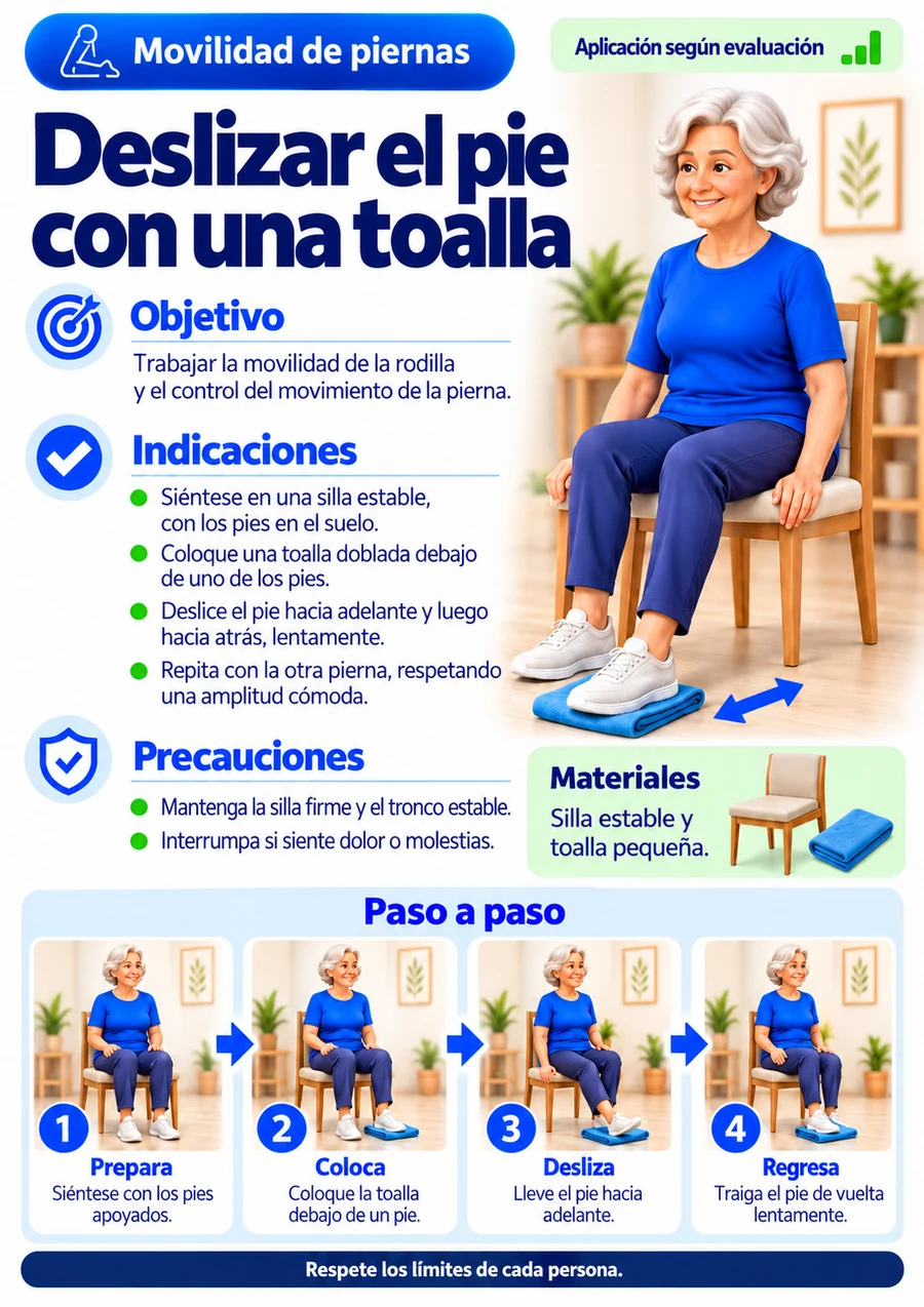 Vista previa: Deslizar el pie con una toalla