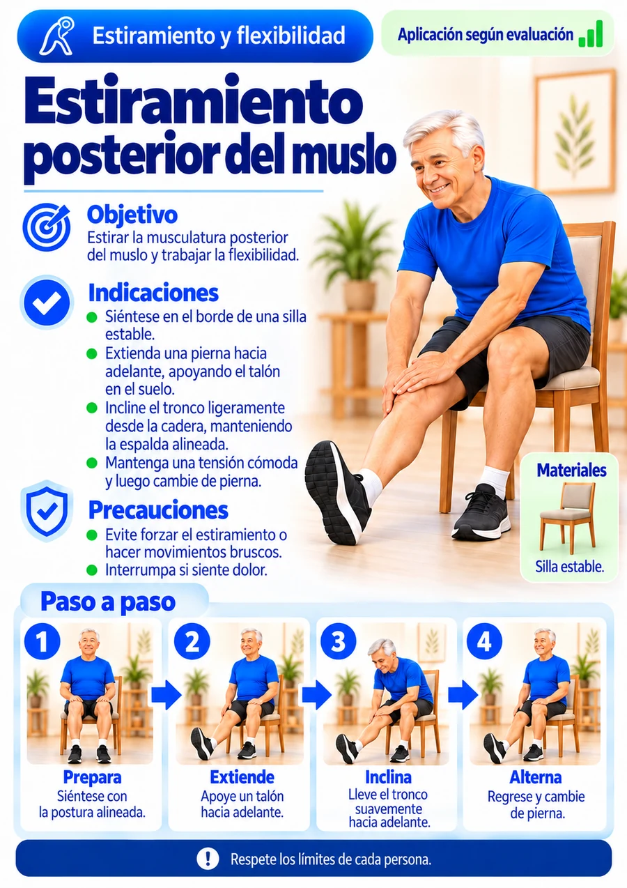Vista previa: Estiramiento posterior del muslo