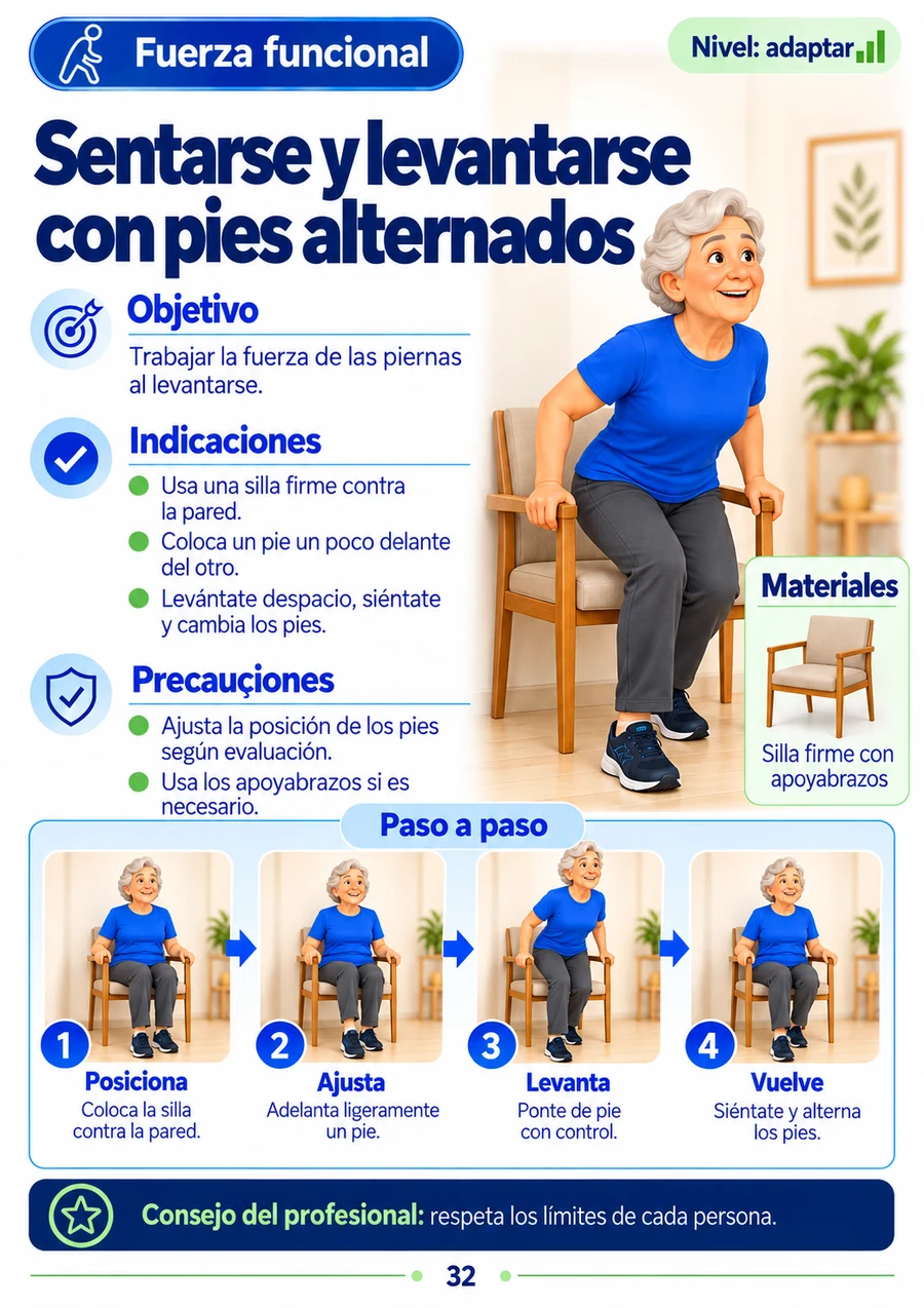 Vista previa: Sentarse y levantarse con pies alternados