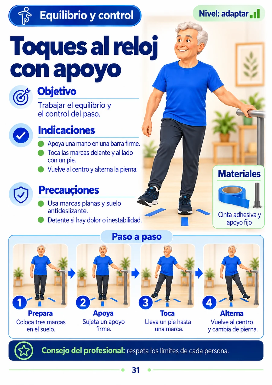 Vista previa: Toques al reloj con apoyo